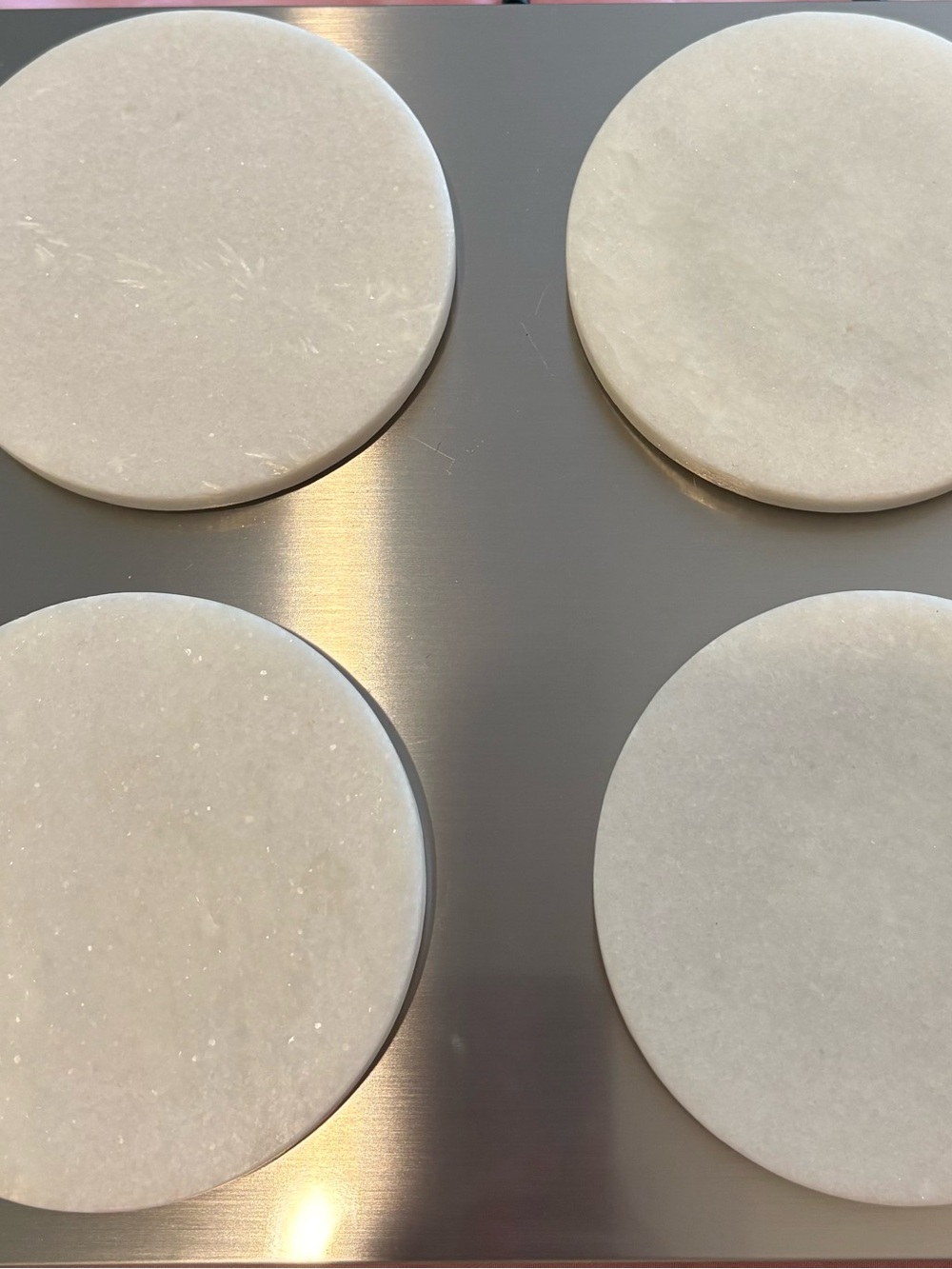 White Marble Round Coasters - Home Accents